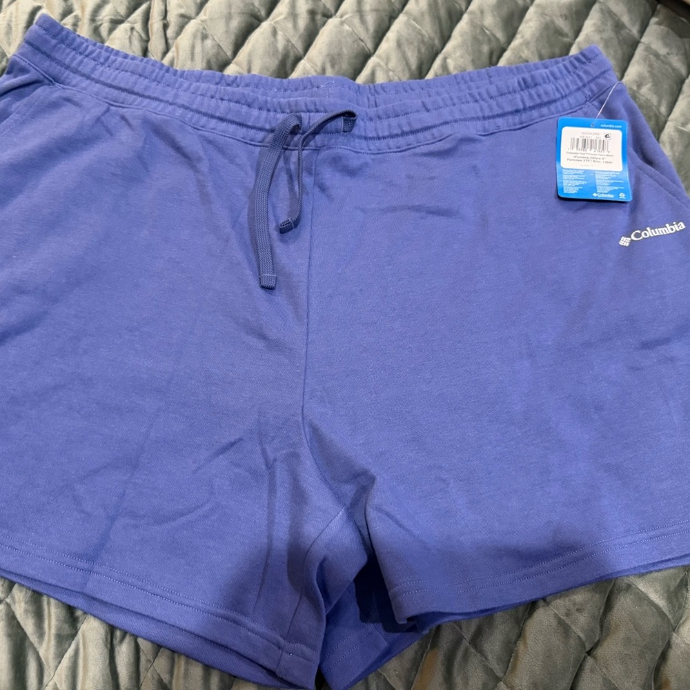 Columbia Blue Athletic Shorts with Elastic Waistband